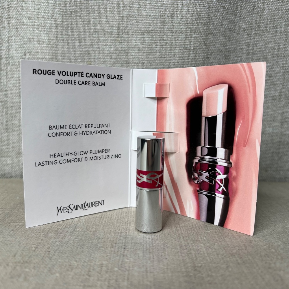 ❤️ YSL Rouge Volupte Candy Glaze Double Care Balm mini in 02 - Picture 5 of 8